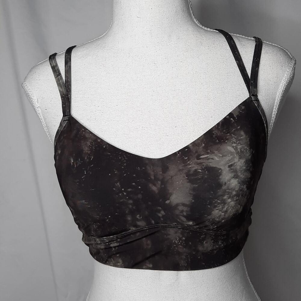 All In Motion Cross-Back Sports Bra Black/Gray Small